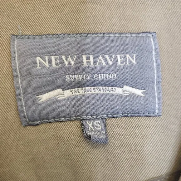 New Haven Supply Chino Jacket XS Tan Twill Cargo Pockets Cinch Waist - Picture 12 of 13